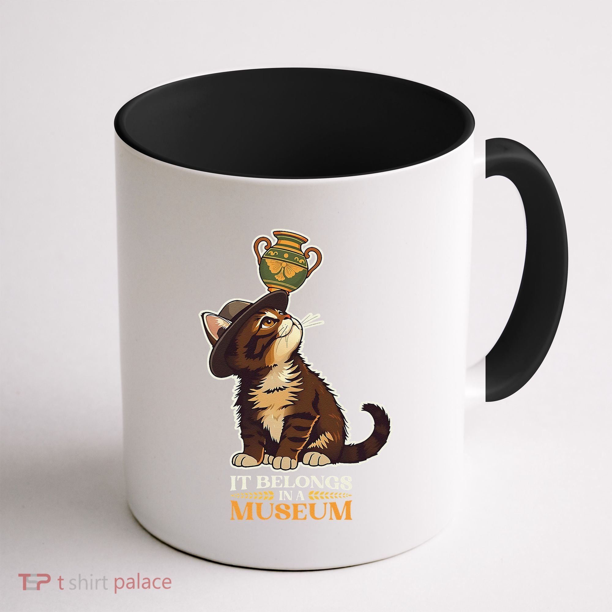 It Belongs In A Museum Archeology Archeologist Cat Kitty Coffee Mug