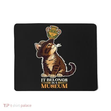 It Belongs In A Museum Archeology Archeologist Cat Kitty Mousepad