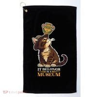 It Belongs In A Museum Archeology Archeologist Cat Kitty Golf Towel thumb 0