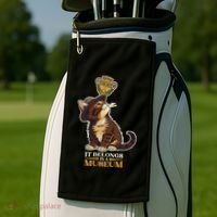 It Belongs In A Museum Archeology Archeologist Cat Kitty Golf Towel thumb 2
