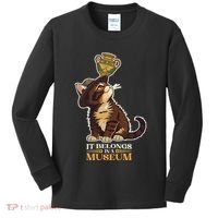 It Belongs In A Museum Archeology Archeologist Cat Kitty Kids Long Sleeve Shirt thumb 0