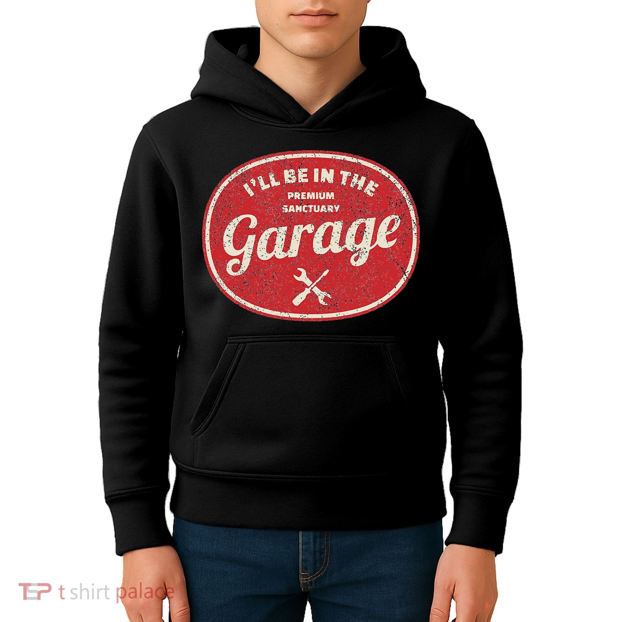 Ill Be In The Garage Kids Hoodie