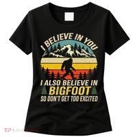 I Believe In You But Also Bigfoot Funny Bigfoot Saying Women's T-Shirt thumb 0