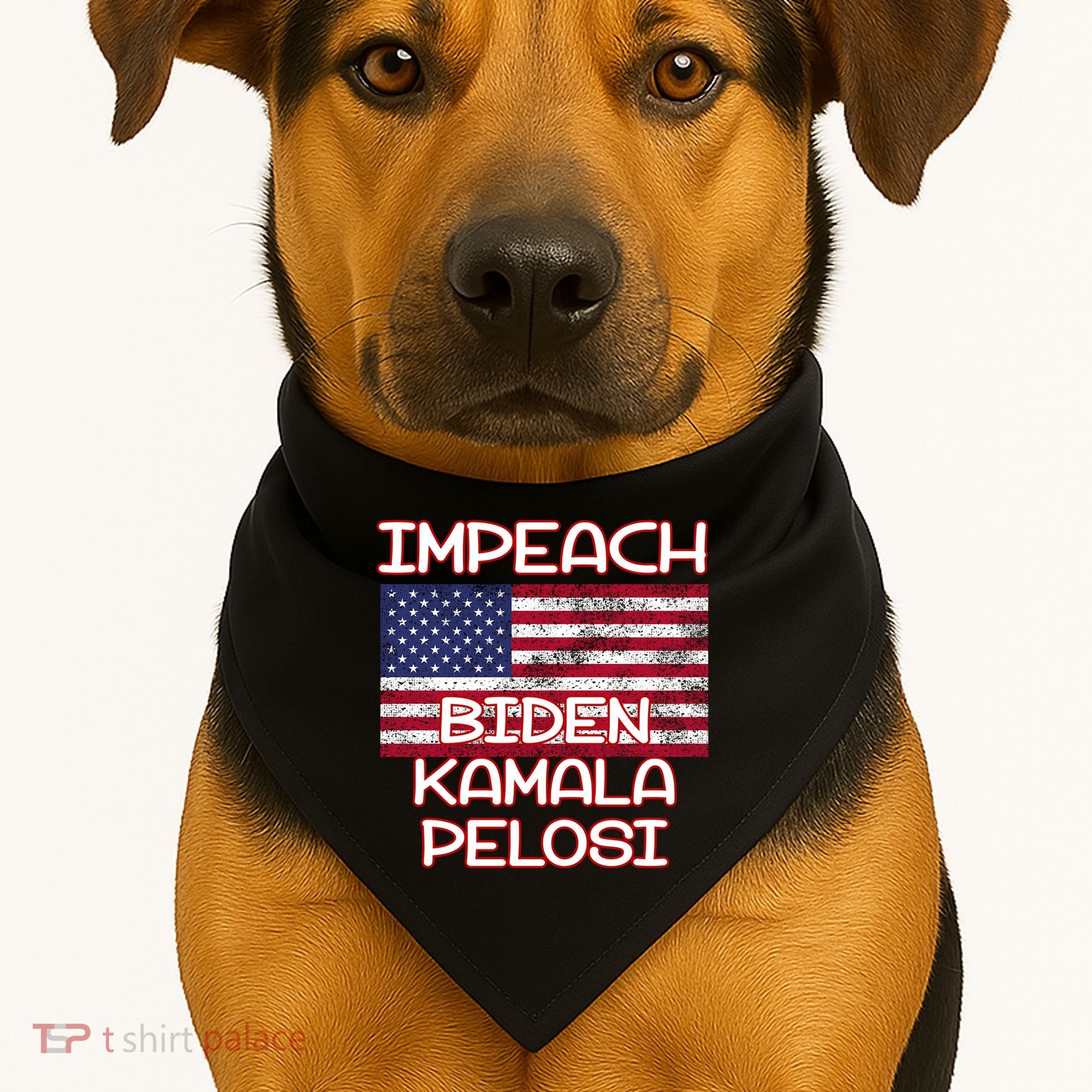 Impeach Biden Kamala Pelosi USA-Made Doggie Bandana