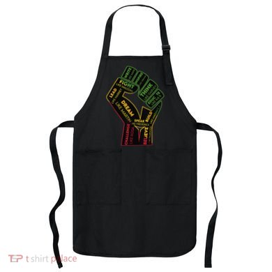 Inspiring Black Leaders Power Fist Hand Juneteenth Pride Apron