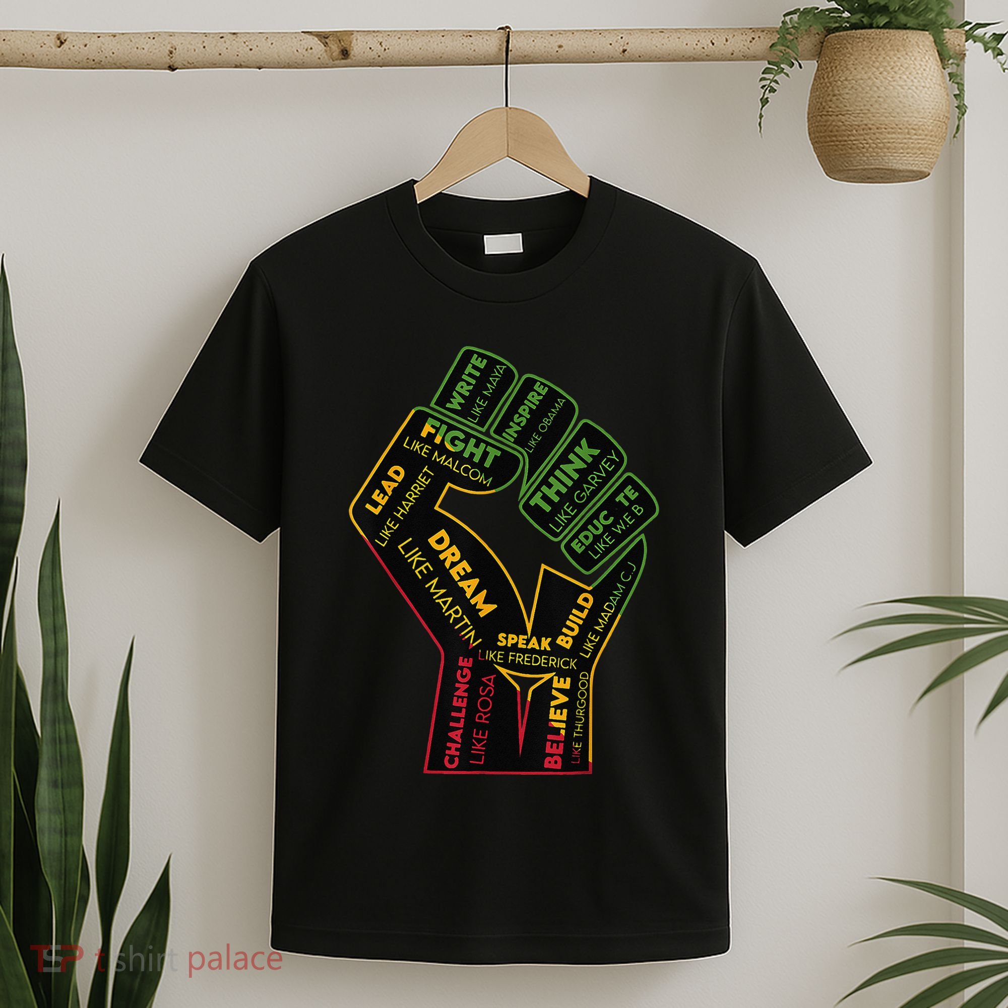 Inspiring Black Leaders Power Fist Hand Juneteenth Pride T-Shirt