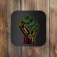 Inspiring Black Leaders Power Fist Hand Juneteenth Pride Coaster thumb 0