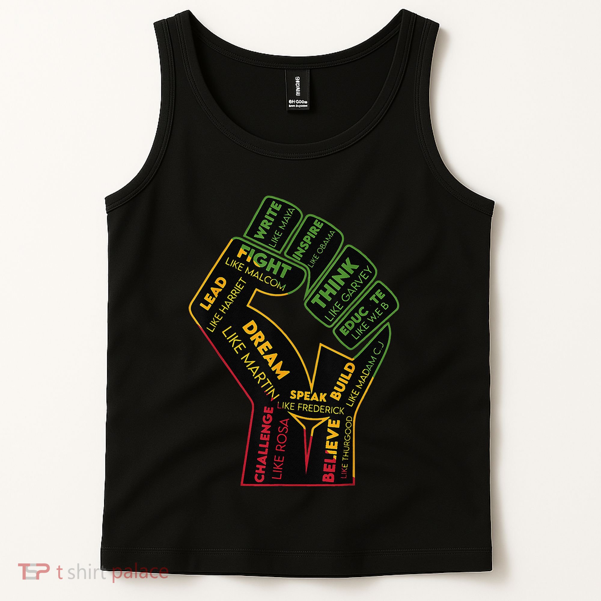 Inspiring Black Leaders Power Fist Hand Juneteenth Pride Tank Top