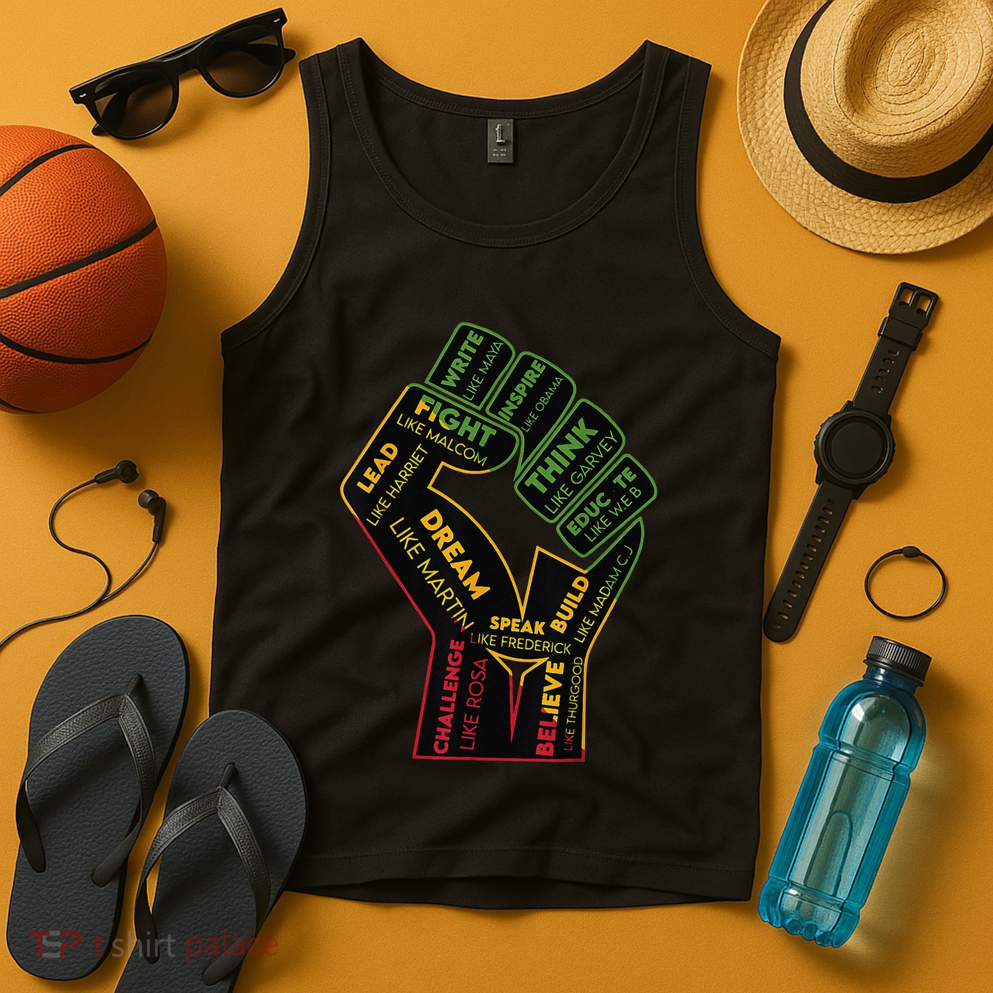 Inspiring Black Leaders Power Fist Hand Juneteenth Pride Tank Top