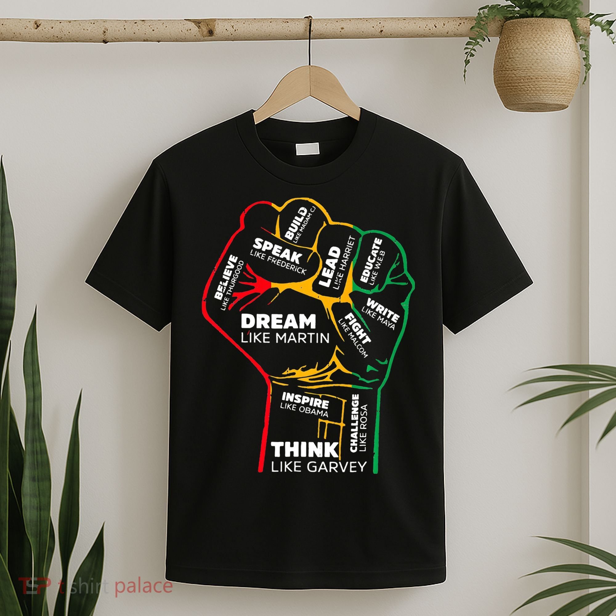 Inspiring Black Leaders Power Fist Hand BHM T-Shirt