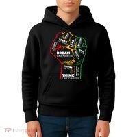 Inspiring Black Leaders Power Fist Hand BHM Kids Hoodie thumb 4