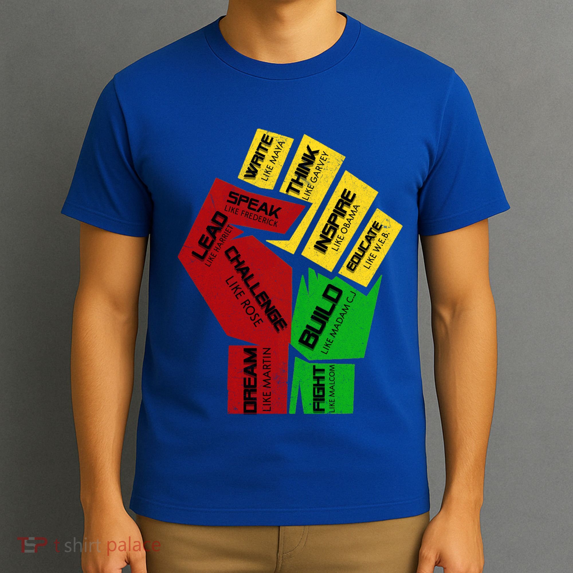 Inspiring Black Leaders Power Fist Hand Black History Month Gift T-Shirt