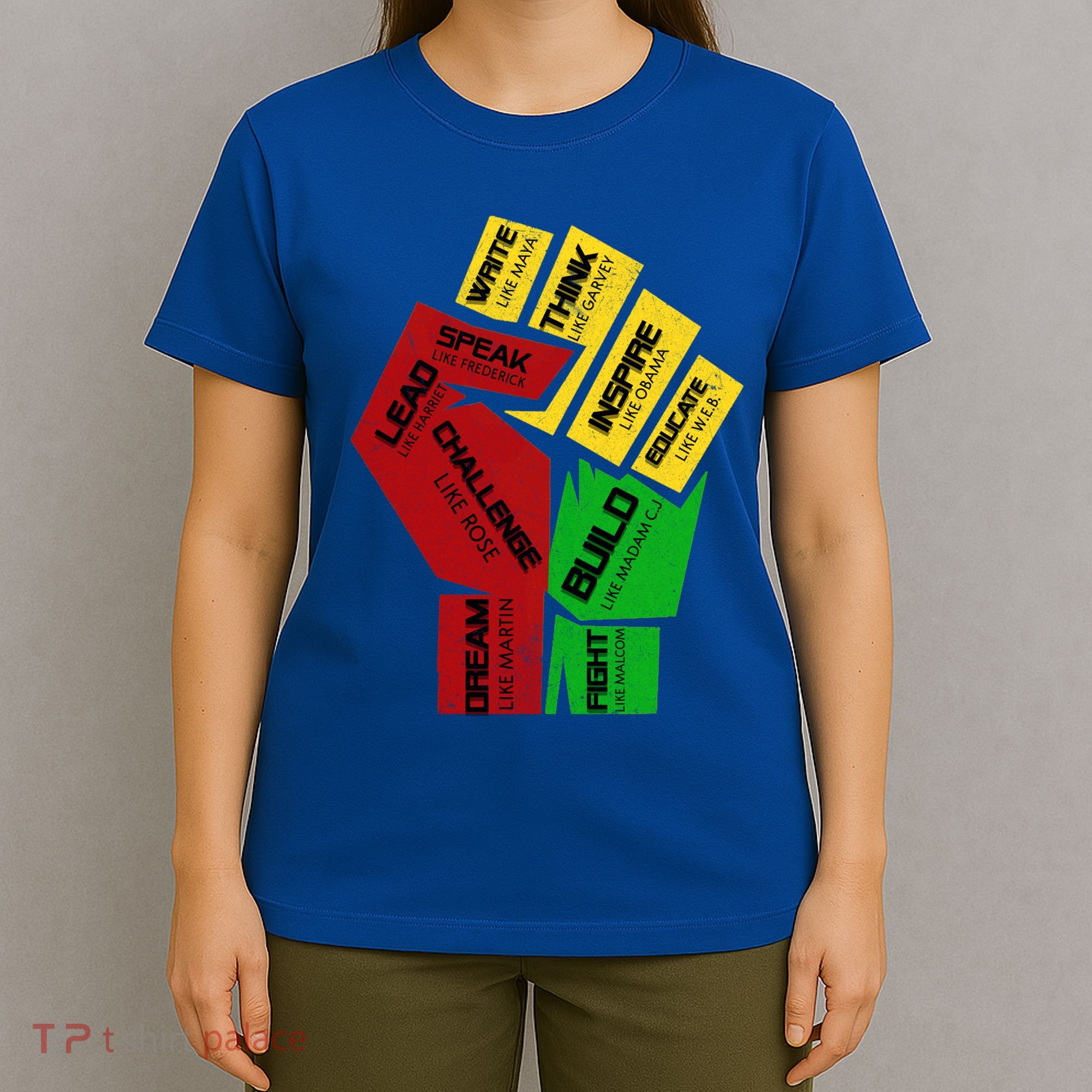 Inspiring Black Leaders Power Fist Hand Black History Month Gift T-Shirt