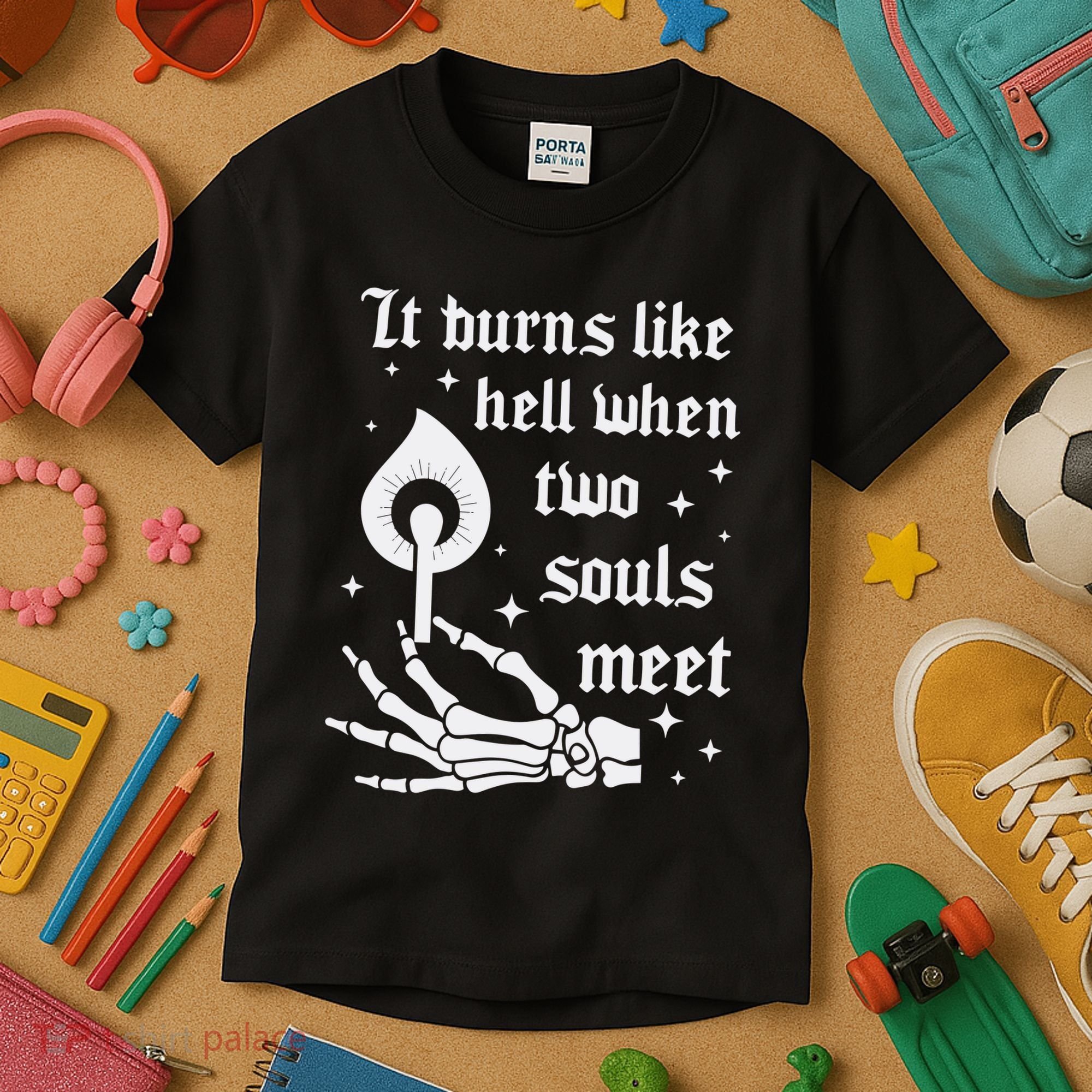 It Burns Like Hell When Two Souls Meet Kids T-Shirt