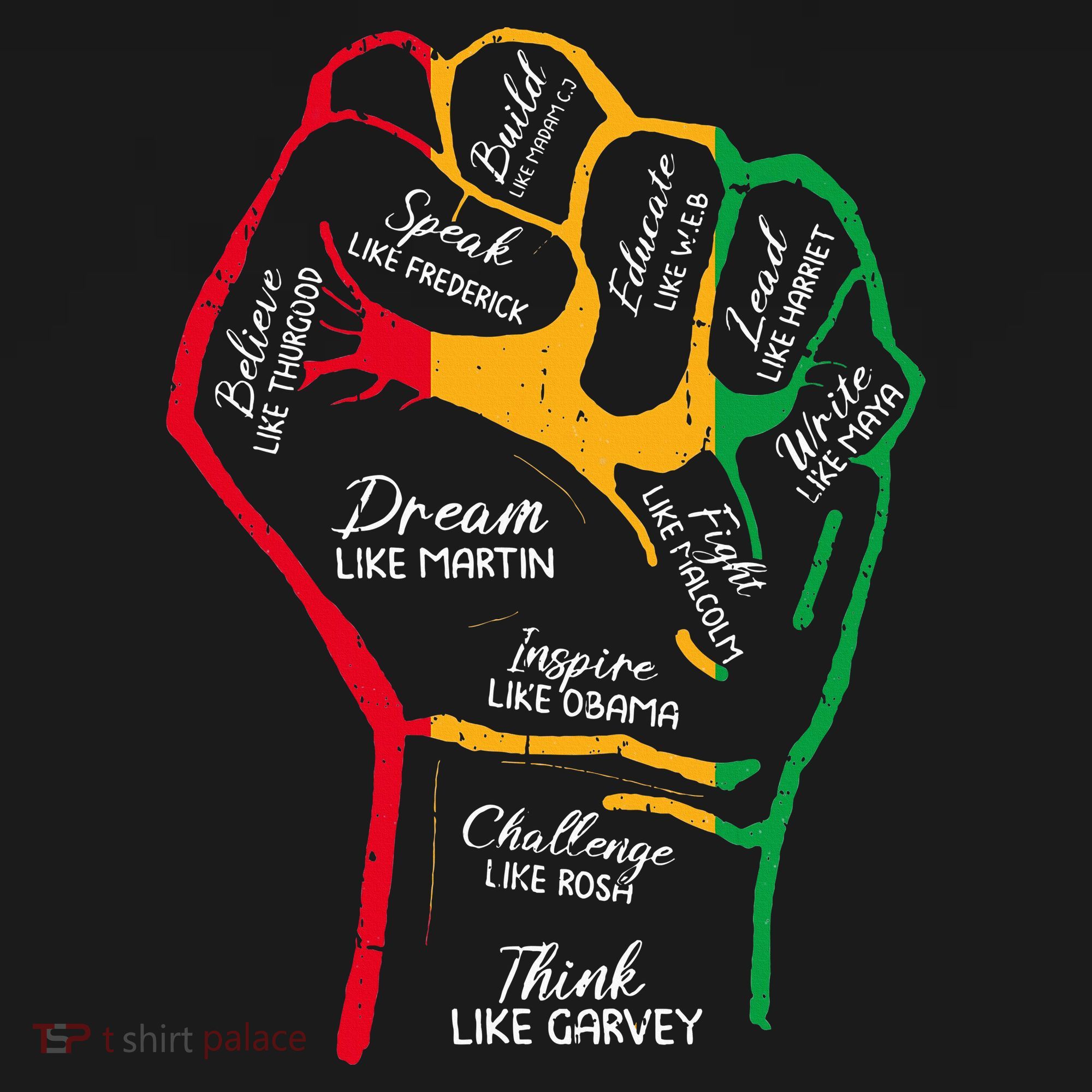 Inspiring Black Leaders Power Fist Hand Black History Month Women's Hoodie