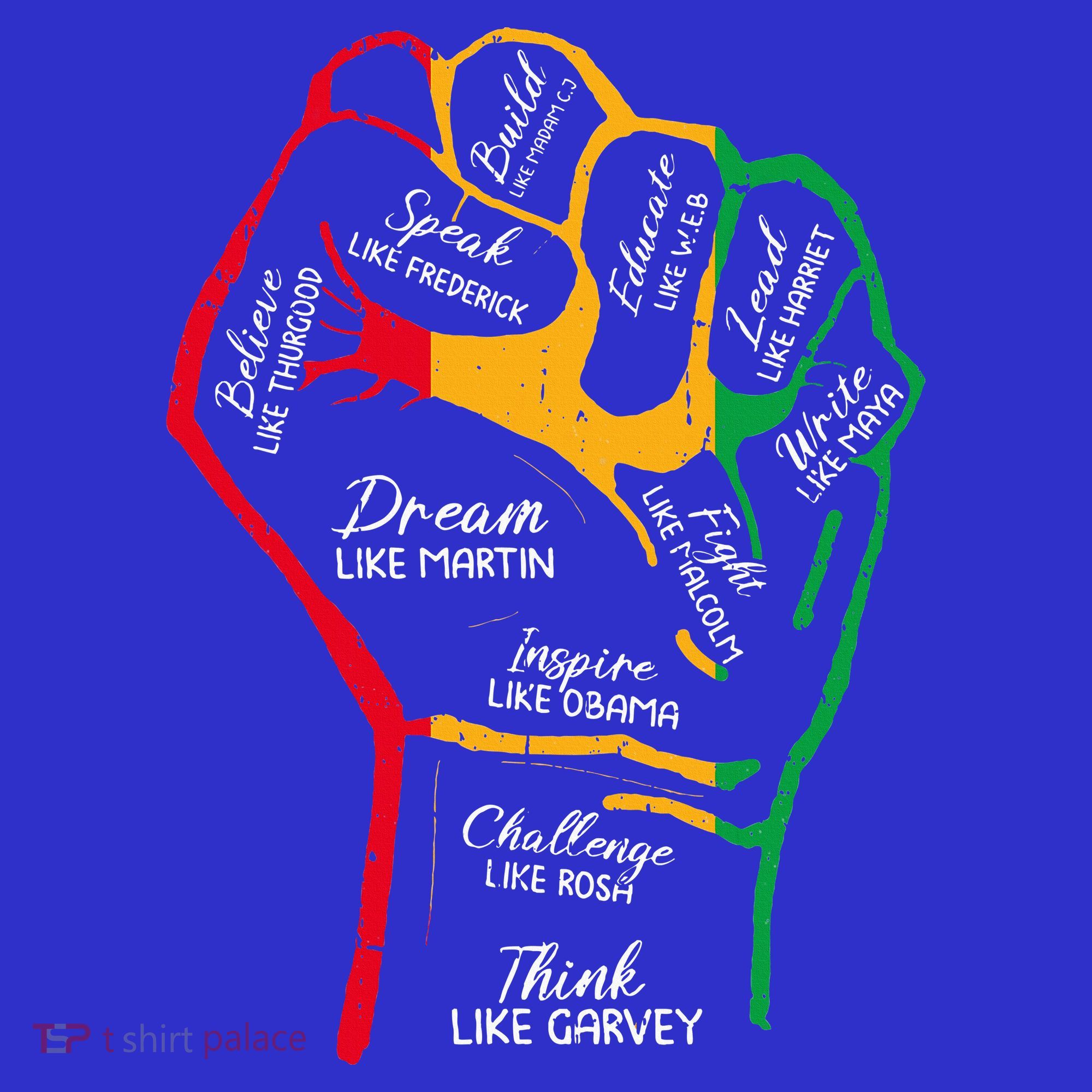 Inspiring Black Leaders Power Fist Hand Black History Month Long Sleeve Shirt