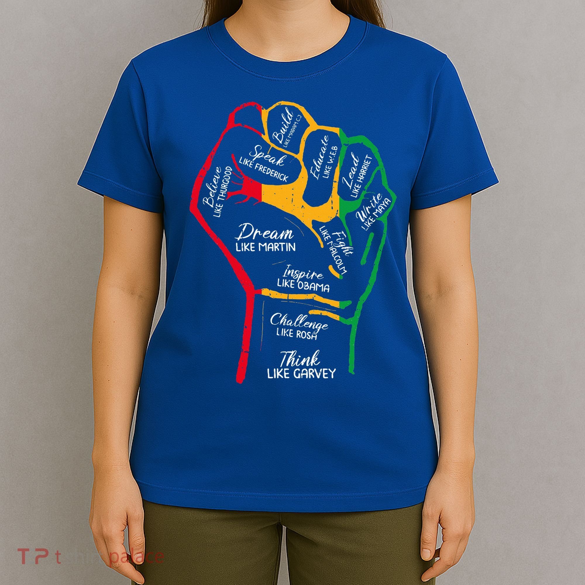 Inspiring Black Leaders Power Fist Hand Black History Month T-Shirt