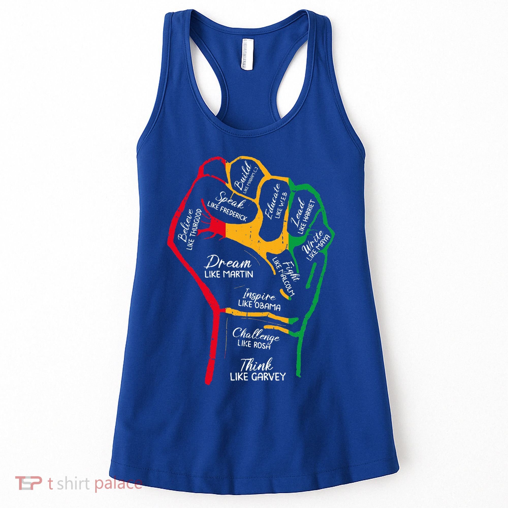 Inspiring Black Leaders Power Fist Hand Black History Month Women's Tank Top