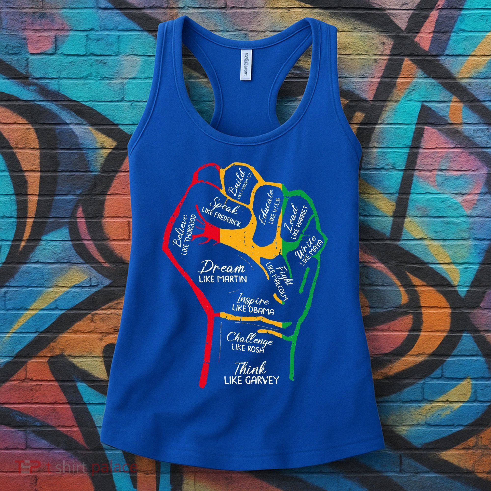 Inspiring Black Leaders Power Fist Hand Black History Month Women's Tank Top