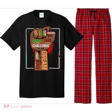 Inspiring Black Leaders Power Fist Hand BHM Pajama Set