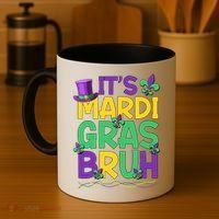 Its Bruh Mardi Gras Bruh Coffee Mug thumb 4