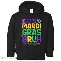 Its Bruh Mardi Gras Bruh Toddler Hoodie thumb 0