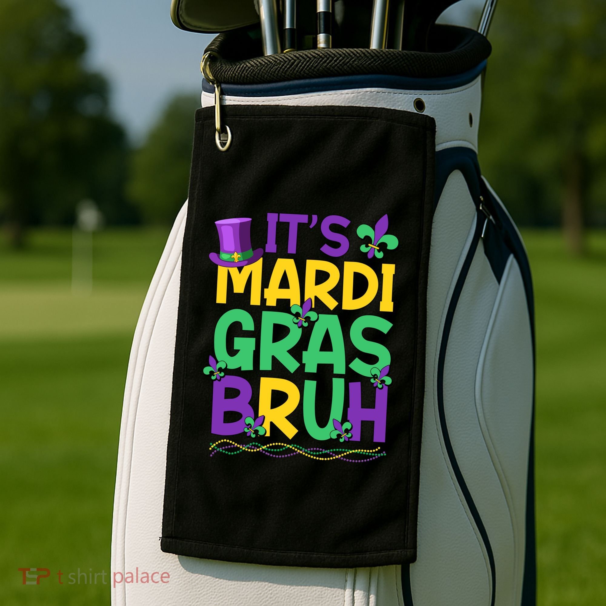 Its Bruh Mardi Gras Bruh Golf Towel