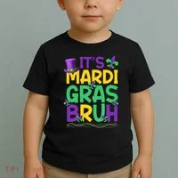 Its Bruh Mardi Gras Bruh Toddler T-Shirt thumb 2