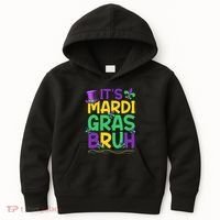 Its Bruh Mardi Gras Bruh Kids Hoodie thumb 0
