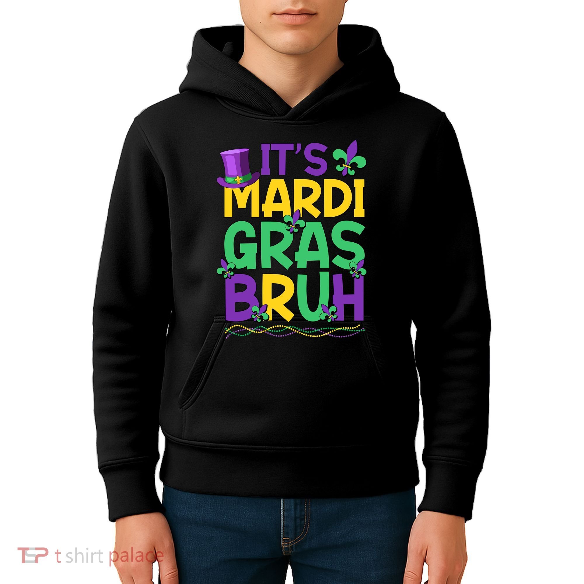 Its Bruh Mardi Gras Bruh Kids Hoodie