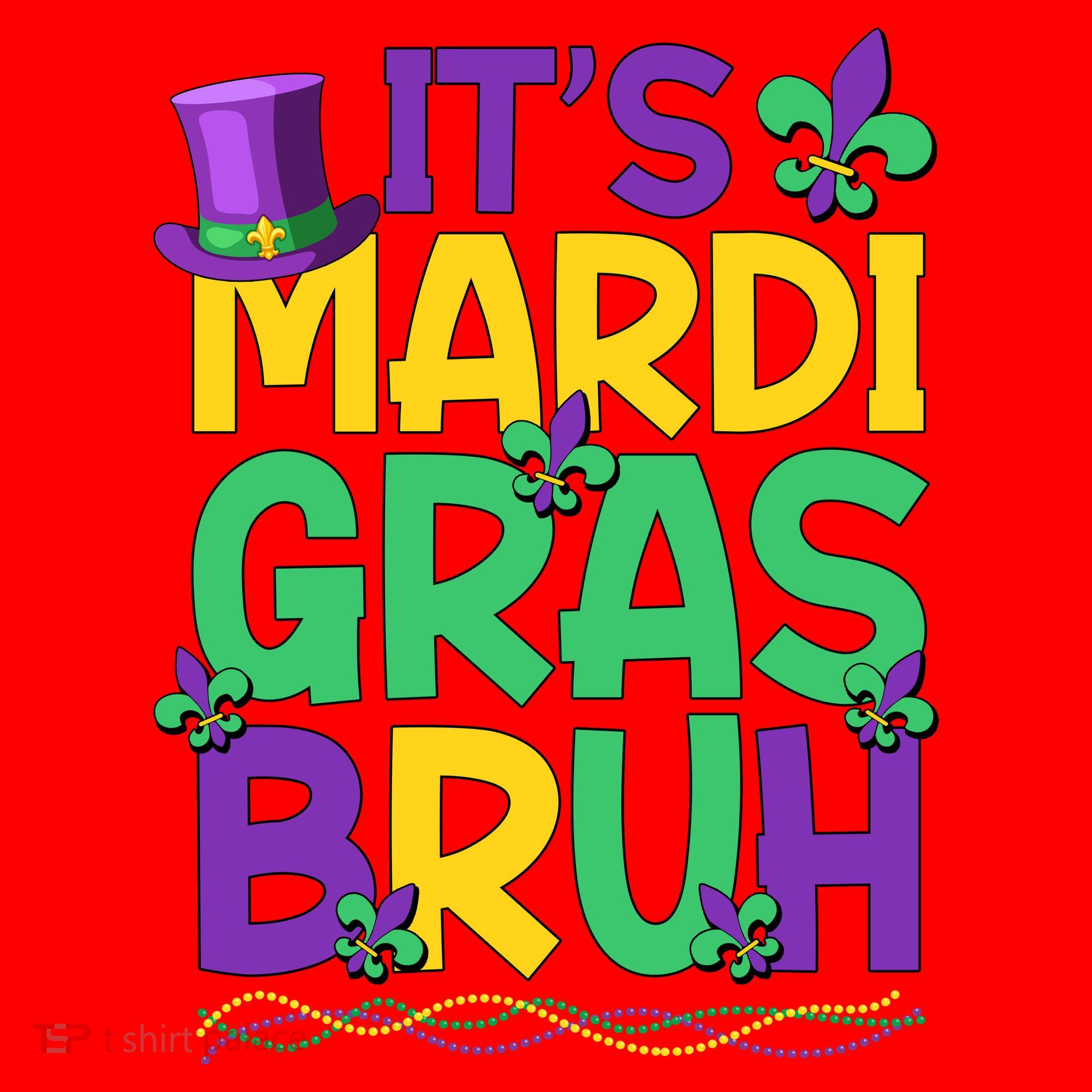 Its Bruh Mardi Gras Bruh Santa Hat