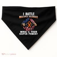 I Batte Multiple Sclerosis What's Your Super Power Superhero USA-Made Doggie Bandana thumb 0