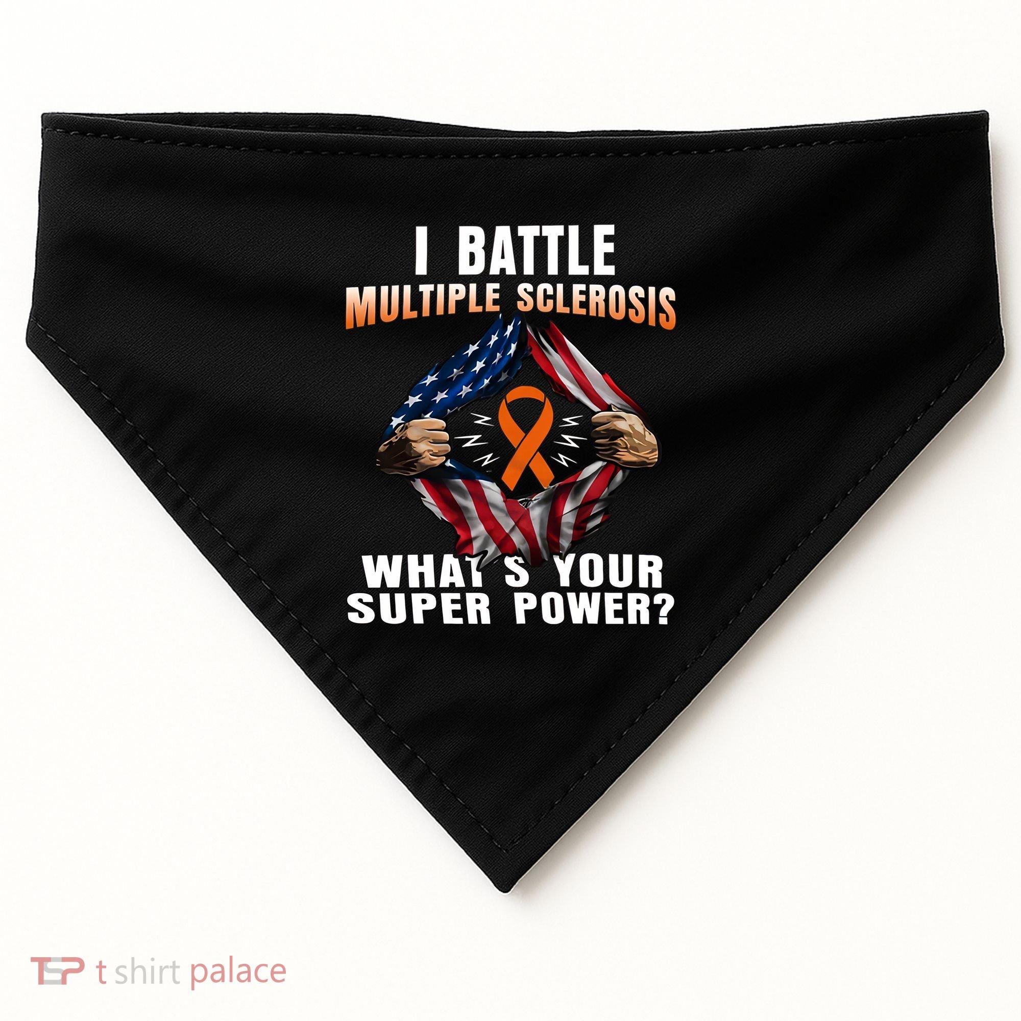 I Batte Multiple Sclerosis What's Your Super Power Superhero USA-Made Doggie Bandana