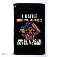 I Batte Multiple Sclerosis What's Your Super Power Superhero Golf Towel thumb 0