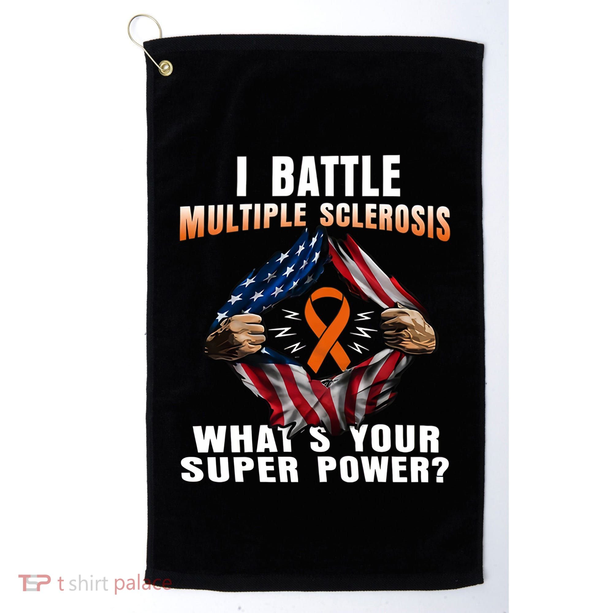 I Batte Multiple Sclerosis What's Your Super Power Superhero Golf Towel