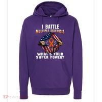 I Batte Multiple Sclerosis What's Your Super Power Superhero Hoodie thumb 0