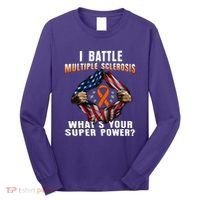 I Batte Multiple Sclerosis What's Your Super Power Superhero Long Sleeve Shirt thumb 0
