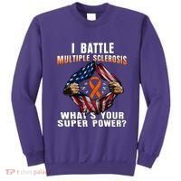 I Batte Multiple Sclerosis What's Your Super Power Superhero Sweatshirt thumb 0
