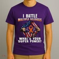 I Batte Multiple Sclerosis What's Your Super Power Superhero T-Shirt thumb 3