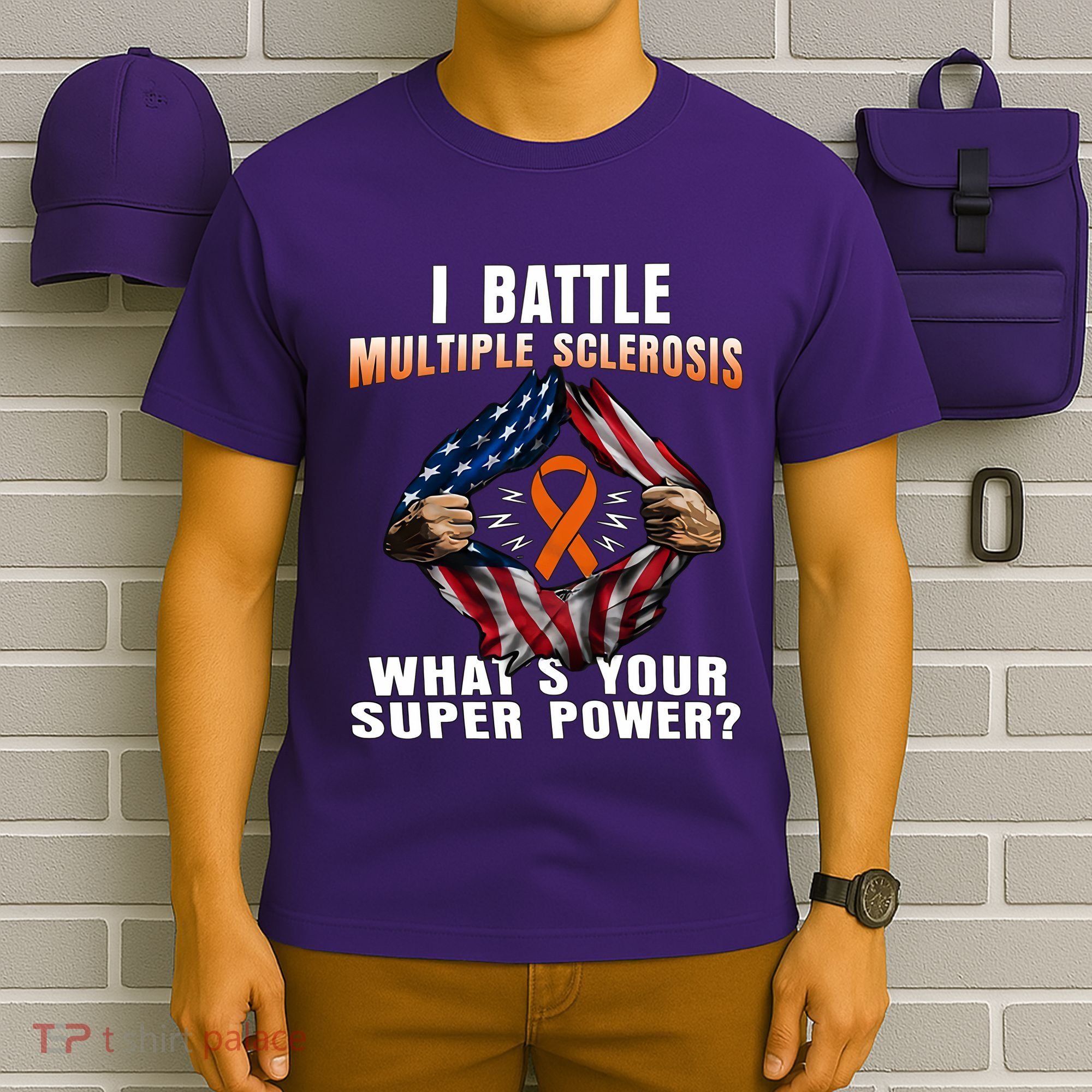 I Batte Multiple Sclerosis What's Your Super Power Superhero T-Shirt
