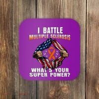 I Batte Multiple Sclerosis What's Your Super Power Superhero Coaster thumb 0