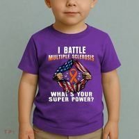 I Batte Multiple Sclerosis What's Your Super Power Superhero Toddler T-Shirt thumb 2