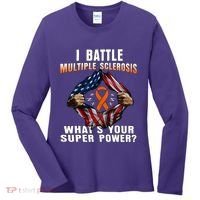 I Batte Multiple Sclerosis What's Your Super Power Superhero Women's Long Sleeve Shirt thumb 0
