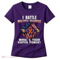 I Batte Multiple Sclerosis What's Your Super Power Superhero Women's T-Shirt thumb 0