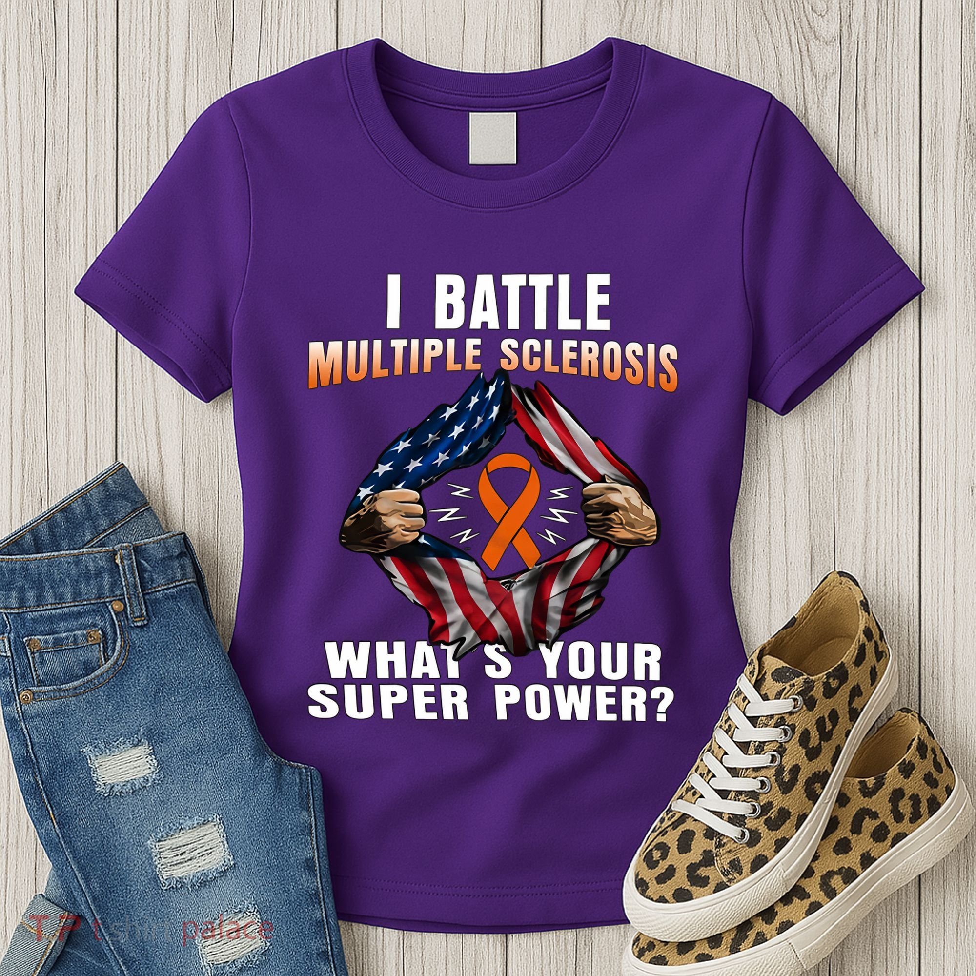 I Batte Multiple Sclerosis What's Your Super Power Superhero Women's T-Shirt
