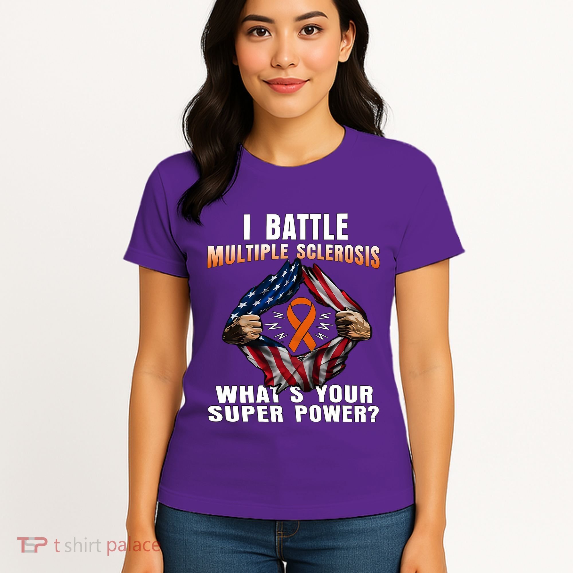 I Batte Multiple Sclerosis What's Your Super Power Superhero Women's T-Shirt