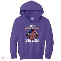 I Batte Multiple Sclerosis What's Your Super Power Superhero Kids Hoodie thumb 0