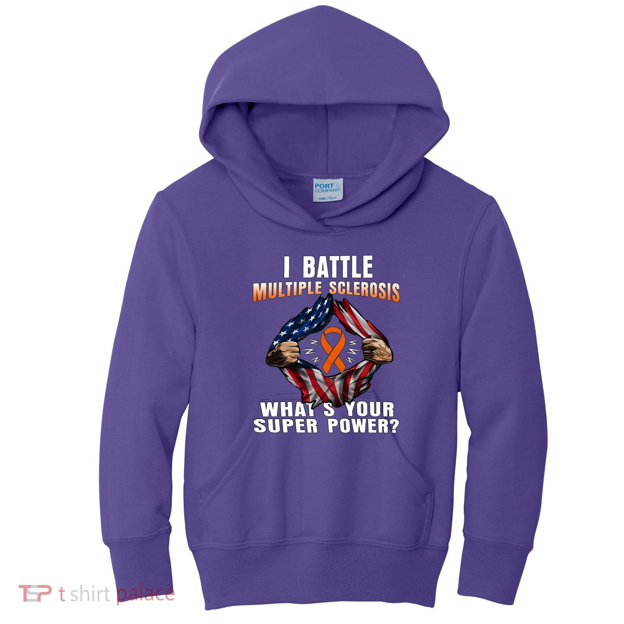 I Batte Multiple Sclerosis What's Your Super Power Superhero Kids Hoodie