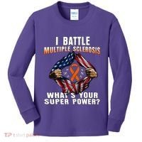 I Batte Multiple Sclerosis What's Your Super Power Superhero Kids Long Sleeve Shirt thumb 0