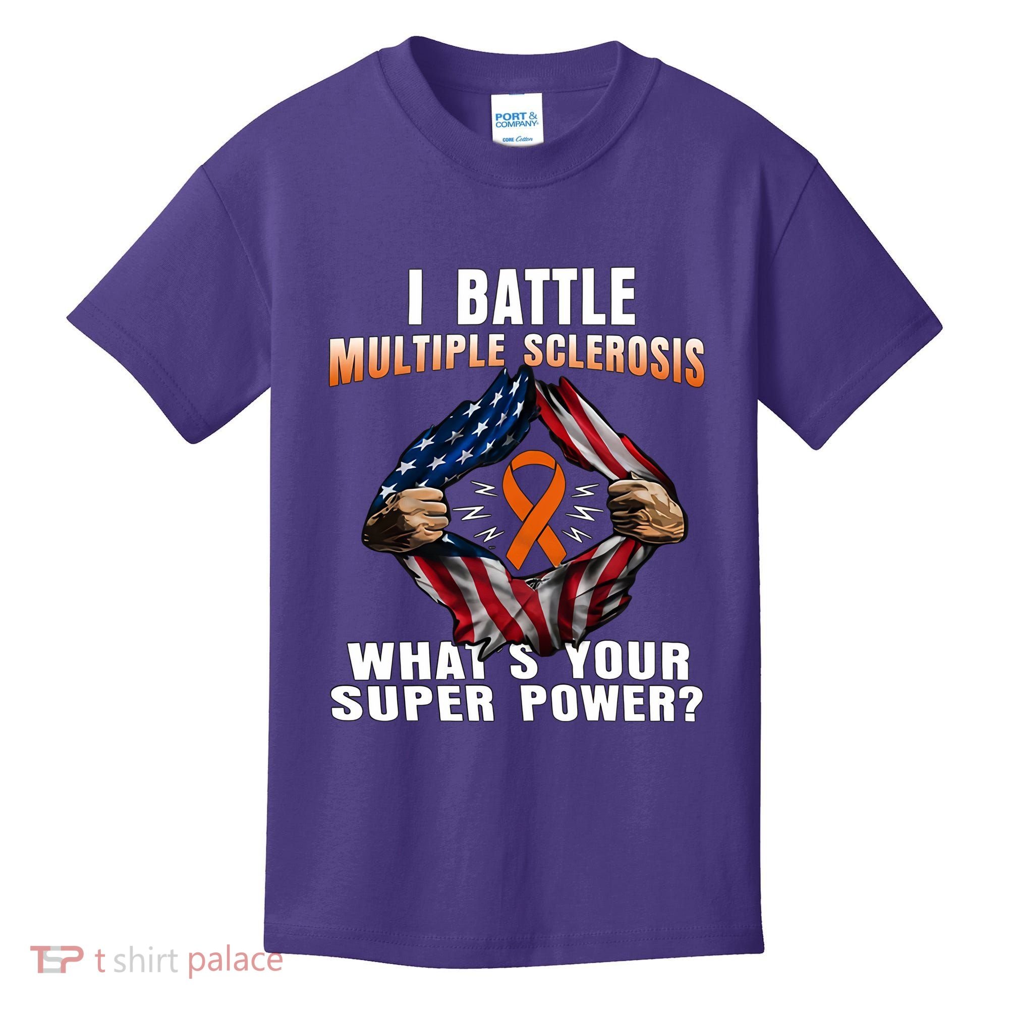 I Batte Multiple Sclerosis What's Your Super Power Superhero Kids T-Shirt